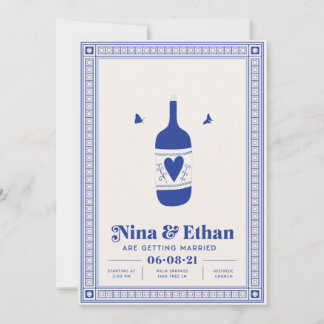 Blue Minimal Wedding Invitation | Elegant & Simple