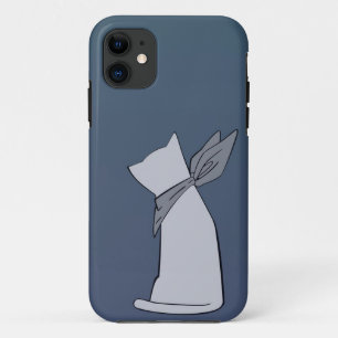 Blue Minimalist Cat iPhone 5 Case