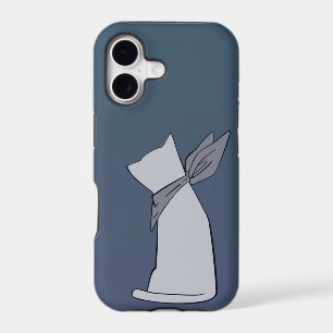 Blue Minimalist Cat iPhone 5 Case