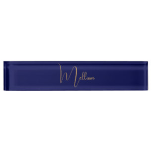 Blue minimalist custom name  nameplate