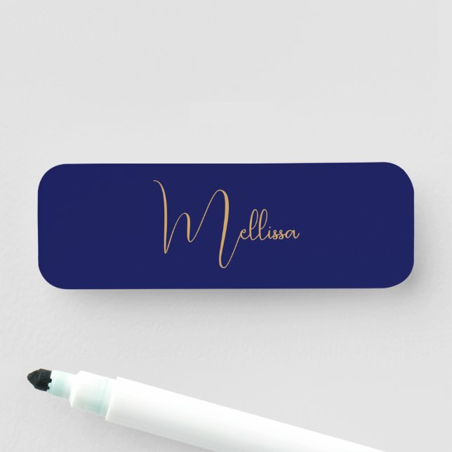 Blue minimalist custom name  tag (In Situ)