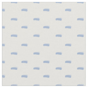 Blue Minimalist Dashes on White Fabric