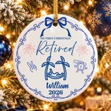 Blue Minimalist First Christmas Retired