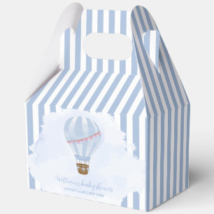 Blue Minimalist Hot Air Balloon Boy Baby Shower Favour Box