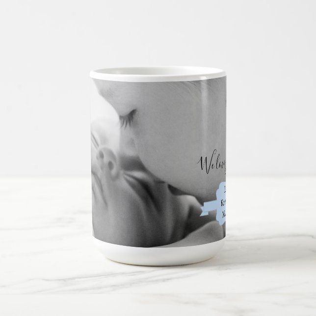 Blue Minimalist Photo Mother's Day Coffee Mug (Center)
