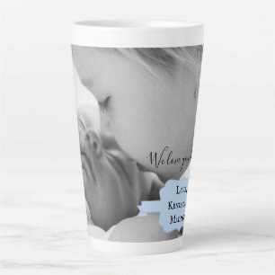 Blue Minimalist Photo Mother's Day Latte Mug