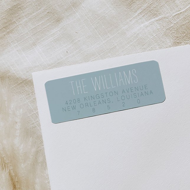 Blue Minimalist Return Address Labels (Soft blue simple modern minimalist return address labels.)