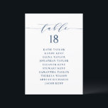 Blue Minimalist Script Seating Plan Table Number<br><div class="desc">This is a customisable table number seating plan. It features a navy blue whimsical script and classic typography. Personalise by adding your own details. This minimalist table seating plan is perfect for weddings,  baby showers,  bridal showers,  birthdays,  and so much more.</div>
