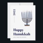 Blue Minimalist Watercolor Menorah Candle Hanukkah Holiday Card<br><div class="desc">© Gorjo Designs. Made for you via the Zazzle platform.

// Need help customising your design? Got other ideas? Feel free to contact me (Zoe) directly via the contact button below.</div>