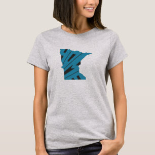 Blue Minnesota Home Word Art Ladies T-Shirt
