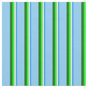 Blue, Mint Cream, Lime, Dark Green, Light Sky Blue Fabric