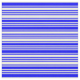 Blue & Mint Cream Lined Pattern Fabric