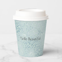 Blue Mint Leopard Print Glitter     