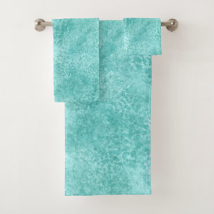 Blue Mint Sea Green Coral Texture Bath Towel Set