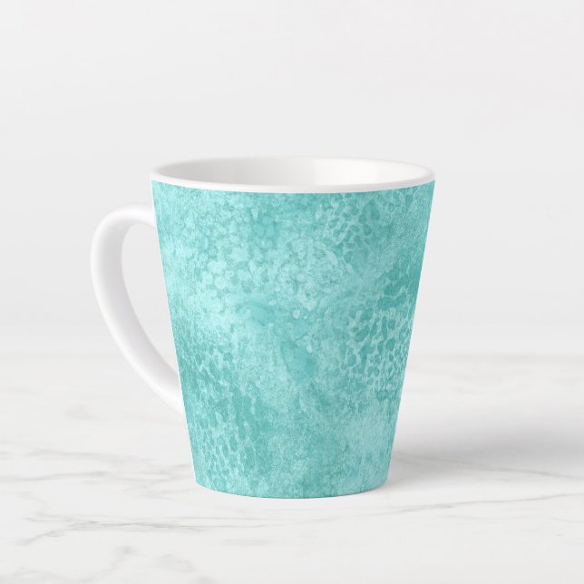 Blue Mint Sea Green Texture Latte Mug (Left Angle)