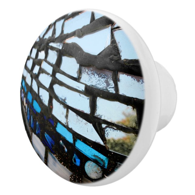 Blue Mirror Mosaic Ceramic Knob (Right)