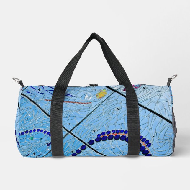 Blue Mirror Mosaic  Duffle Bag (Front)