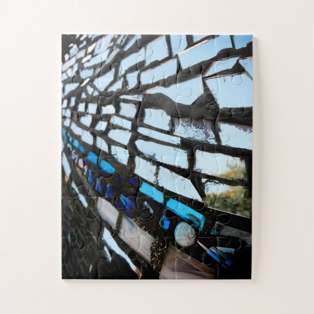 Blue Mirror Mosaic Jigsaw Puzzle (Vertical)