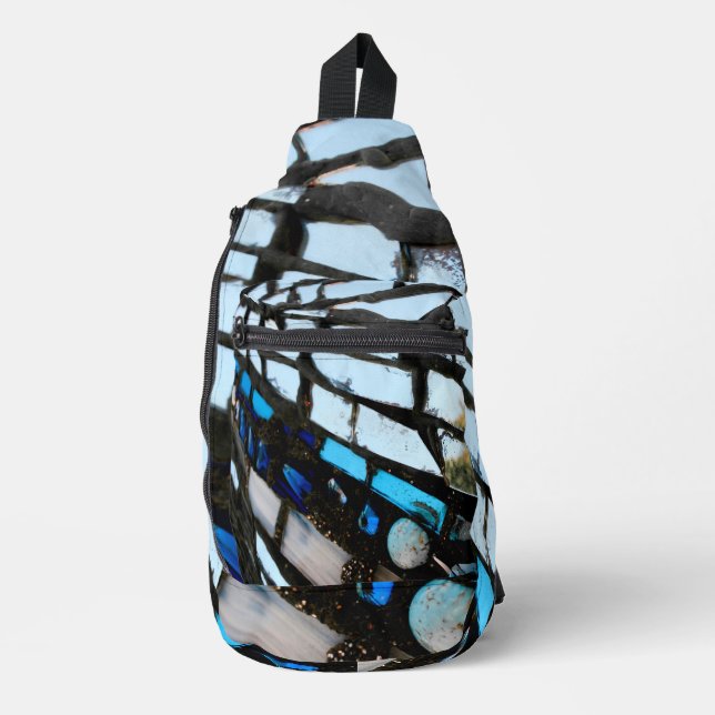 Blue Mirror Mosaic Sling Bag (Front)