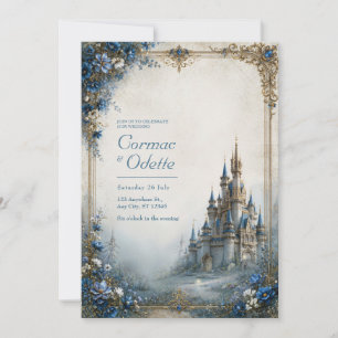 Blue Mist Castle Wedding Invitation