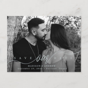 Blue Mist Flourishing Love Photo Save the Date Announcement Postcard