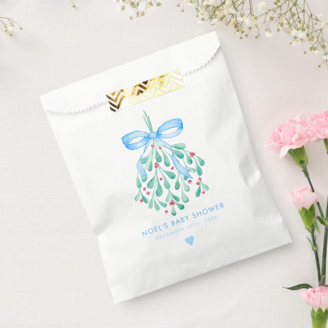 Blue Mistletoe Baby Shower Favour Bag (Sealed)