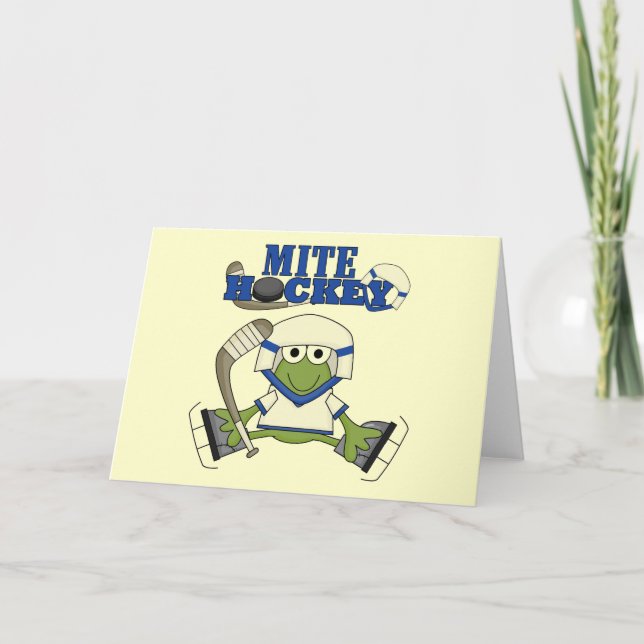 Blue Mite Hockey Tshirts and gifts Card (Front)