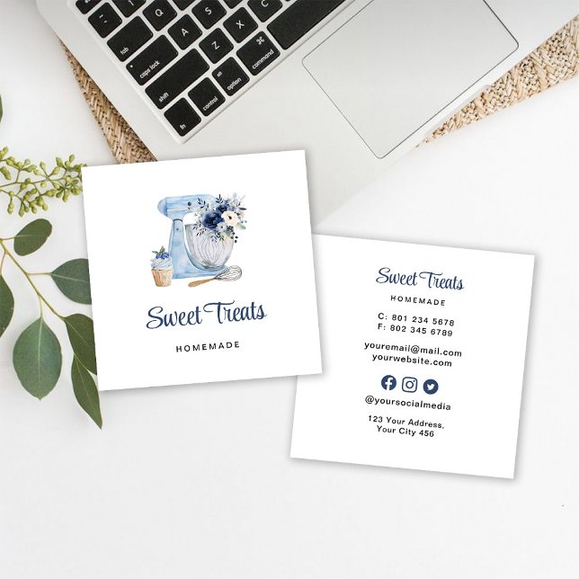 Blue Mixer Square Business Card (Creator Uploaded)