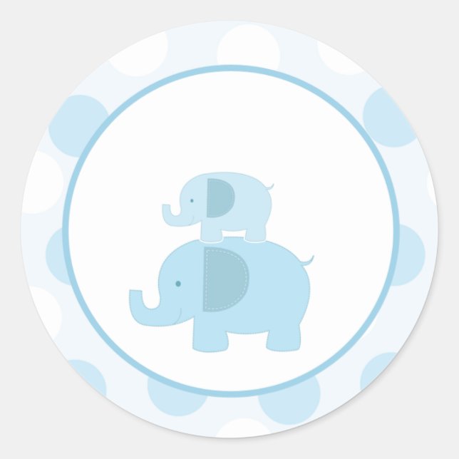 Blue Mod Elephant Envelope Seals / Toppers 20 (Front)