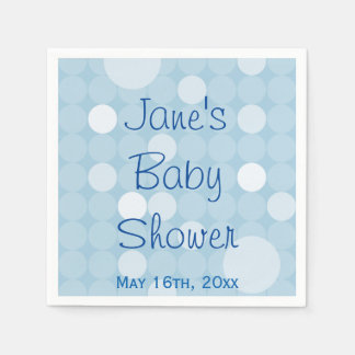 Blue Mod Polka Dot Baby Shower Napkins