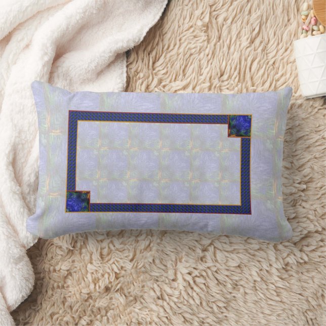 Blue Modern Abstract Lumbar Cushion (Blanket)