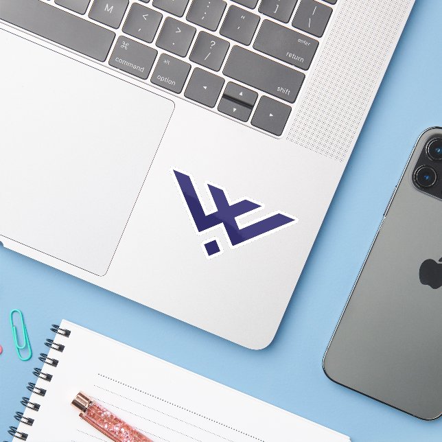 Blue Modern and Minimal Letter W Monogram (Laptop w/ iPhone)
