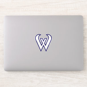 Blue Modern and Minimal Letter W Monogram