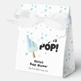Blue Modern Bow Ice Cream Ready Pop Baby Shower  Favour Box