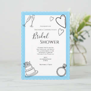 Blue Modern Bridal Shower Invitation