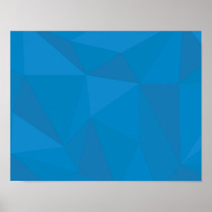 Blue, modern, cool, trendy, futuristic triangles poster