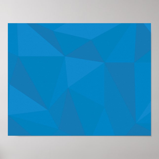 Blue, modern, cool, trendy, futuristic triangles poster (Front)