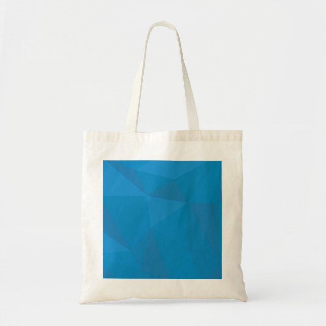 Blue, modern, cool, trendy, futuristic triangles tote bag (Front)