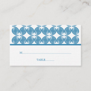 Blue Modern Deco Place Card