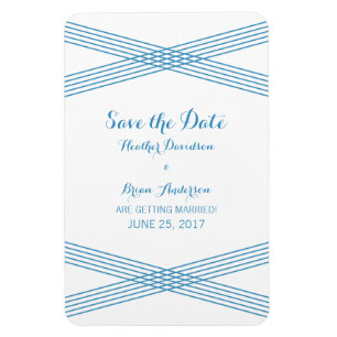 Blue Modern Deco Save the Date Magnet