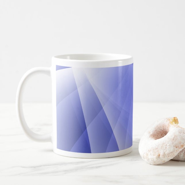 Blue Modern Digital Background Coffee Mug (With Donut)