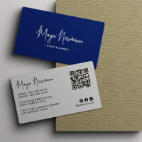BLUE Modern Elegant Minimal QR Code Professional