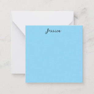 Blue Modern Elegant Plain Simple Professional Name Card