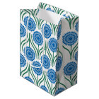 Blue Modern Floral Pattern-White