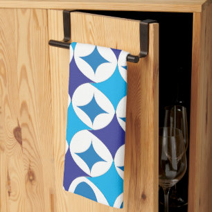 Blue Modern Geometric Tea Towel