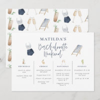 Blue modern girly bachelorette weekend itinerary