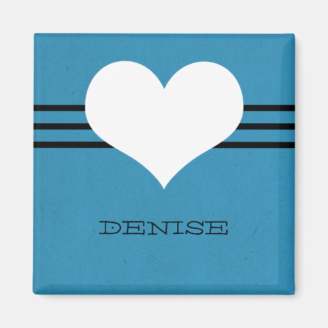 Blue Modern Heart Magnet (Front)