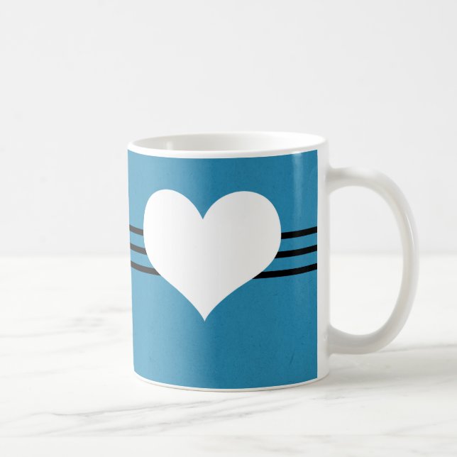 Blue Modern Heart Mug (Right)