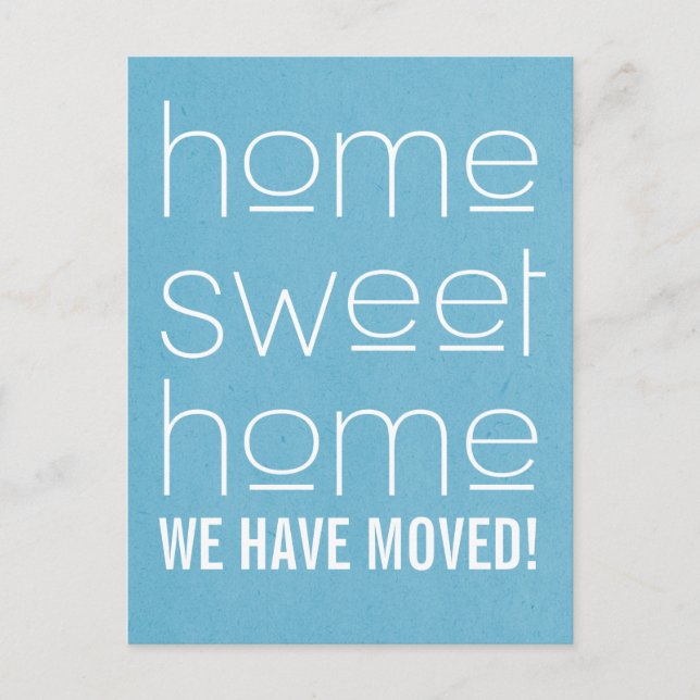 Blue Modern Home Sweet Home Postcard (Front)