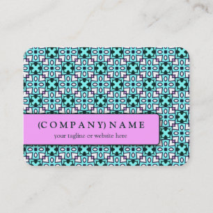 Blue modern leaves pattern business card